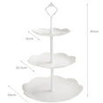 thumbnail image 3 of Bouanq 3-Tier White Dessert Cake Stand, Plastic Pastry Stand Small Cupcake Stand Cookie Tray Candy Fruit Plate and Trays for Wedding Home Birthday Party Decor Serving Platter, 3 of 6
