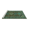 thumbnail image 2 of Ahgly Company Machine Washable Indoor Rectangle Persian Turquoise Blue Traditional Area Rugs, 8' x 10', 2 of 4