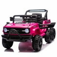 thumbnail image 6 of 12V Kids Ride On 6-Wheel electric truck car W/Parents Control, Six-Wheel Suspension, Power display, Searchlight, LED Lights, Music&Bluetooth, USB, MP3&Microphone Ports, Slow start For Kids 3-5, 6 of 8