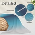 thumbnail image 3 of Blue Teal Grey Ombre Throw Pillow Covers, Farmhouse Gradient Minimalist Soft Breathable Pillow Cases with Invisible Zipper for Sleeping, Small Pillowcases for Couch Bed Sofa Chair 16x24 Inches, 3 of 9