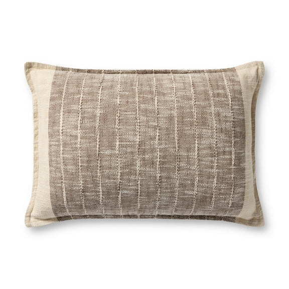 Loloi PLL0183 Brown / Ivory 16'' x 26'' Decorative Pillow