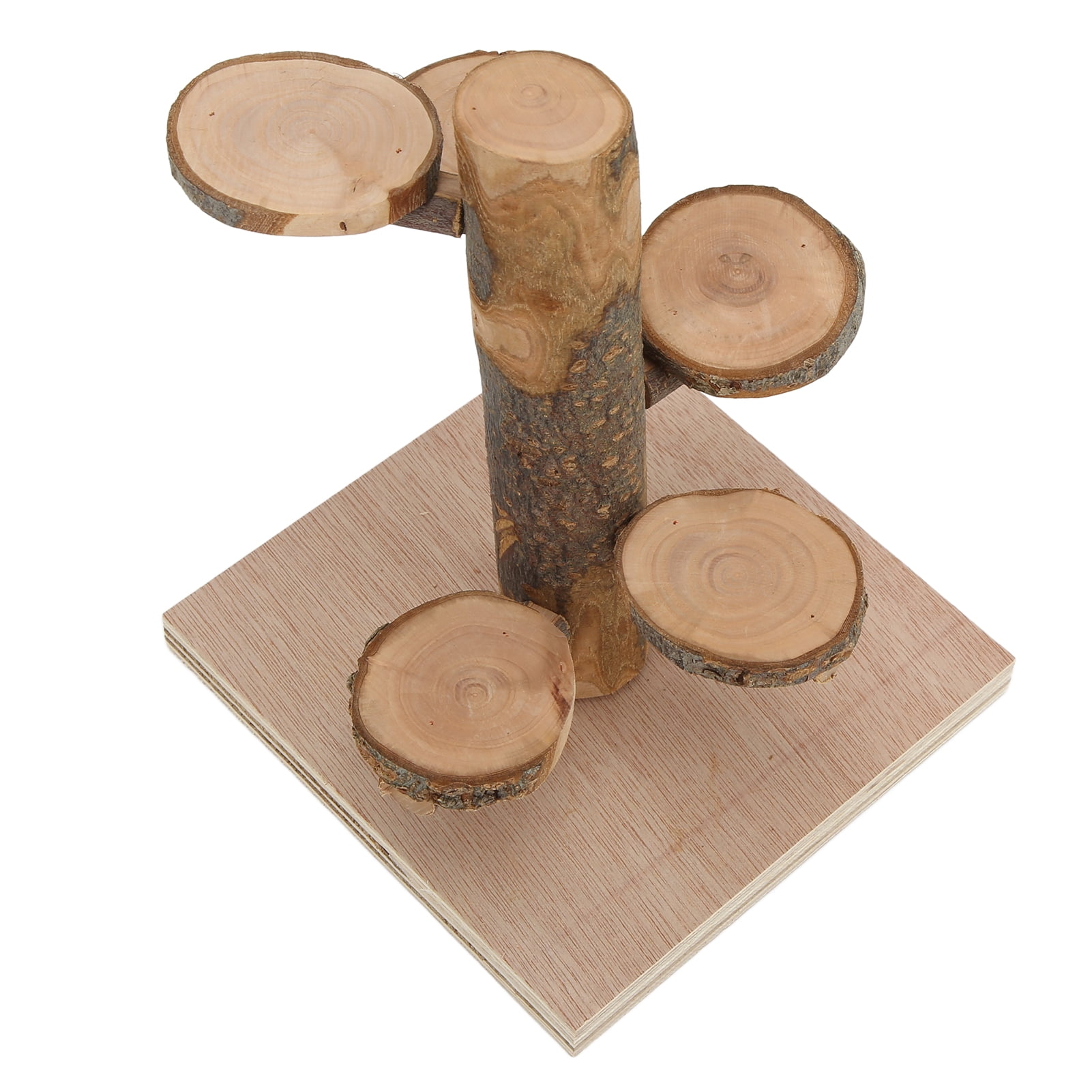 NFTIGB Hamster Climbing Wooden Stand Platform Rotating Activity Playground Toys for Mouse, Gerbil, Small Animals. 7.87 inches / 20 cm Length, Chewable Wood Material for Stress Relief