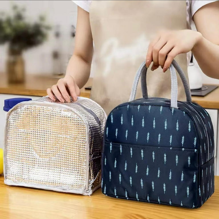 1pc Oxford Cloth Insulated Lunch Box Bag With Aluminum Foil Inside