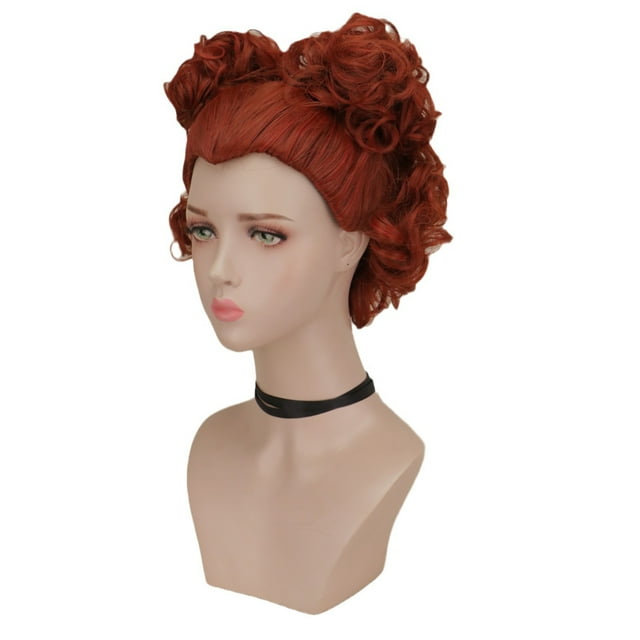 Peluca para cosplay Alicia en el país de las maravillas, pelo sintético Red Queen