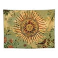 thumbnail image 5 of Shiartex  Yellow Sun and Moon Tapestry Vintage Indie Boho Tapestry Wall Hanging with Sunflowers Butterfly Moth Constellation Aesthetic Wall Tapestries for Room Decor 60x50inch, 5 of 6