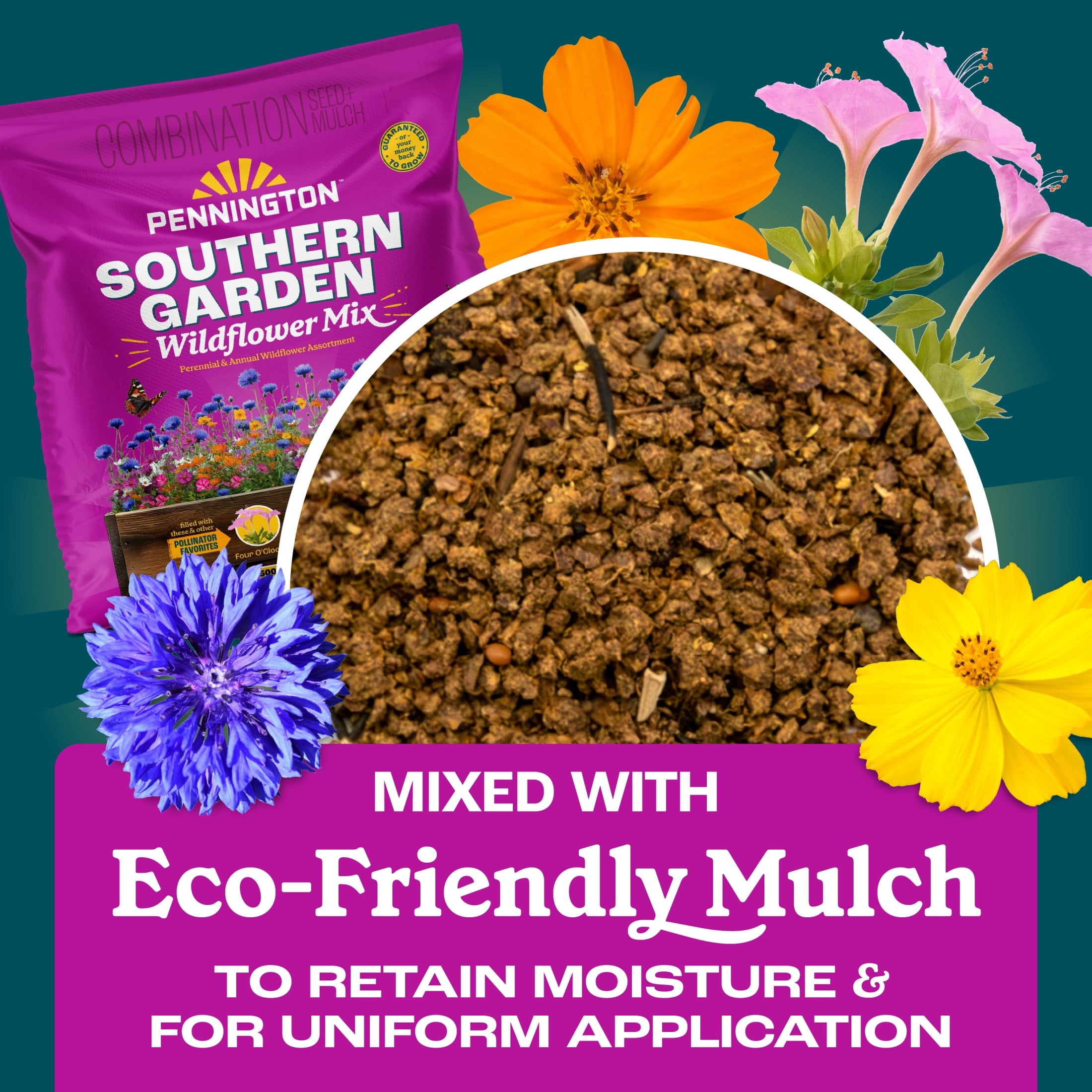 Pennington Wildflower Seed Mix, Southern Region Garden Blend, 32 oz, Annuals and Perennials