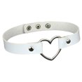 thumbnail image 1 of Collar Remache Cuero en forma de corazón Gargantilla ajustable Estilo punk Rock Joyería Regalos de cumpleaños Suministros Mujeres Negro Ropa, zapatos y accesorios Miscelánea blanco 40x1.8 cm Jumpingount AP1356-02B, 1 of 6