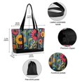 thumbnail image 2 of FORMRS Canvas Laptop Tote Bag for Women with 15.6" Computer Compartments Shoulder Handbag, Orange Colorful Flowers, 2 of 7
