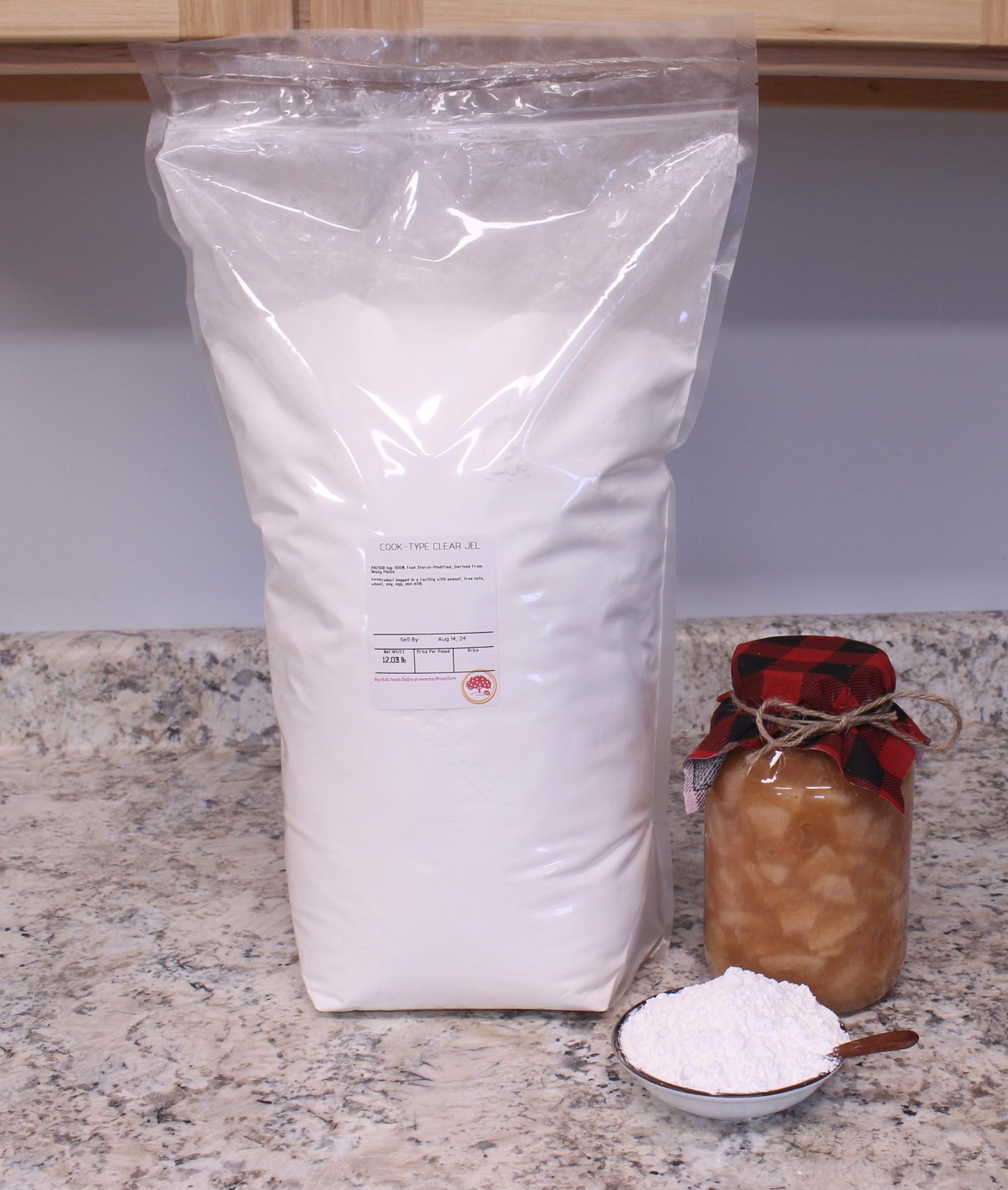 Kauffman Orchards Clearjel Cook-Type Canning Food Thickener - Modified Corn Starch - Large Bulk 12 Pound Bag