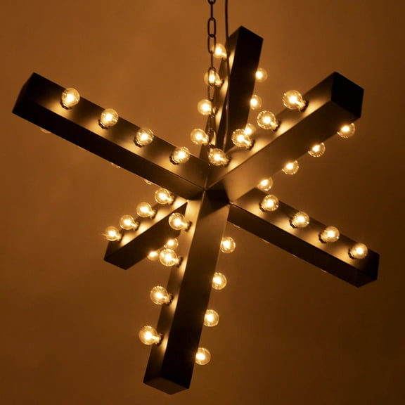 Cruzar Black Metal Chandelier-48 Bulb Elegance