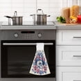 thumbnail image 5 of Haosy 2 Pack Kitchen Wash Cloths with Hanging Loops Absorbent Absorbent Quick Drying Hand Towels, American Style Skull and Rose, 5 of 7