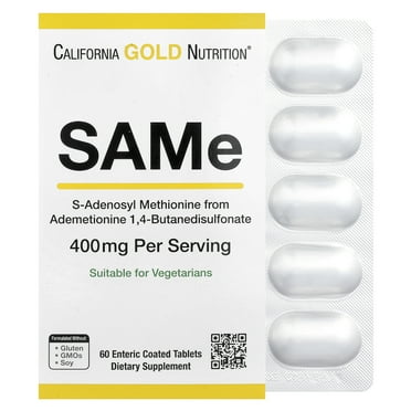 California Gold Nutrition SAMe, Butanedisulfonate, 400 mg, 60 Enteric Coated Tablets