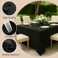 thumbnail image 4 of 90"x 132" Rectangle Polyester Tablecloth Black- 10pc. for Home décor, Weddings, Party events, or Restaurants., 4 of 5