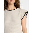 thumbnail image 2 of Time and Tru Women's Flutter Sleeve Sweater, Lightweight, Sizes XS-XXXL, 2 of 6