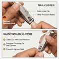 thumbnail image 3 of Beauty Power 9-in-1 Manicure & Pedicure Set - Stainless Steel Nail Clippers, Cuticle Tools, Tweezers & Scissors with Brown PU Leather Case, 3 of 8