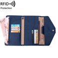 thumbnail image 1 of Bolsa de certificado de boleto multifunción RFID para carpeta de pasaporte de viaje al extranjero para hombres y mujeres (negro), 1 of 5