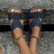 thumbnail image 1 of MKLEKYY Sandalias deportivas de Verano Nuevas Con Tacón de Boca de Pez y Pendiente, Estilo Retro, Con Tres Flores, Suela No Blanda para Mujer, 1 of 4