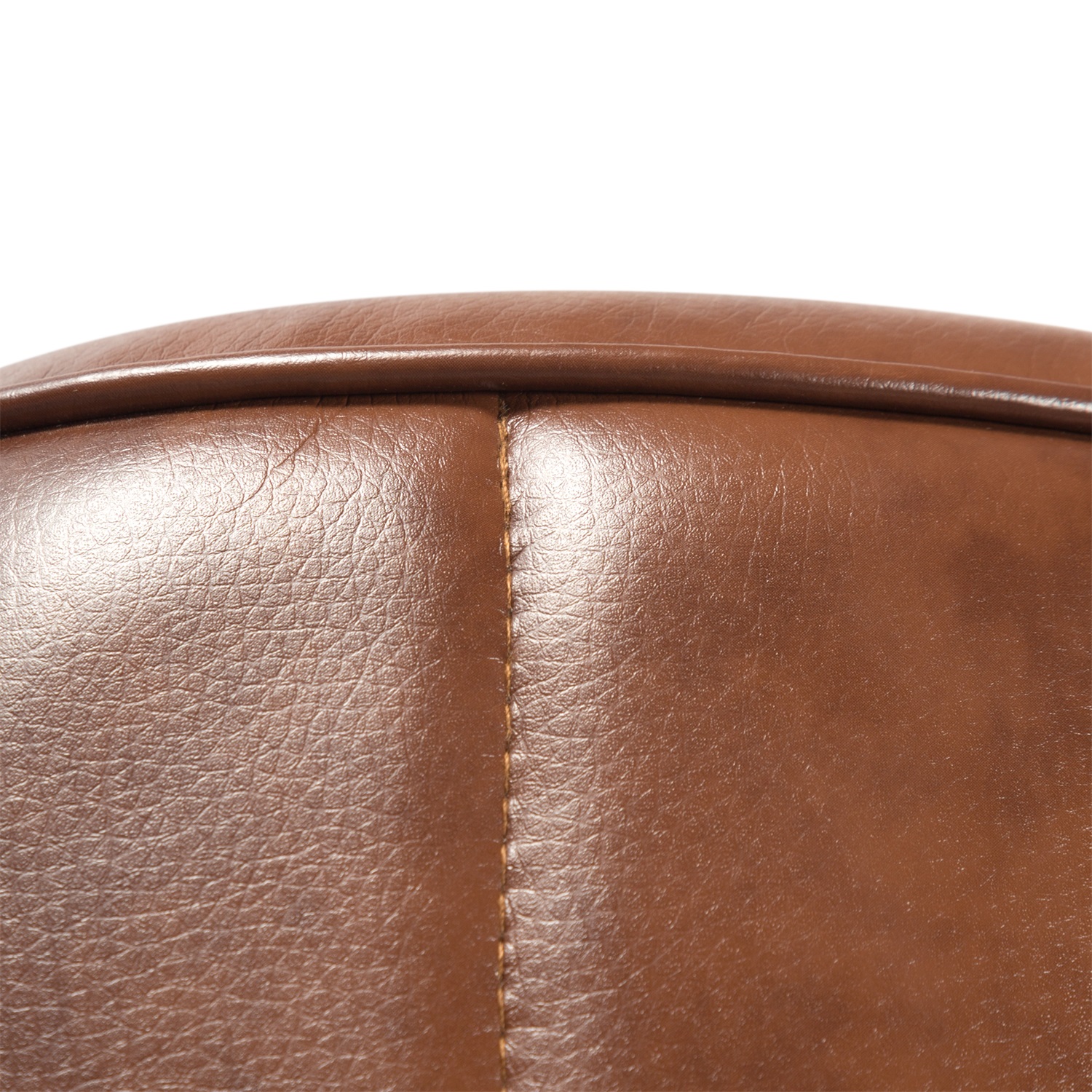 Kadyn 16.5" Round Ottoman, PU Upholstered Footstool for Living Room, Modern Round PU Ottoman for home, Brown Kadyn 16.5" Round Ottoman, PU Upholstered Footstool for Living Room, Modern Round PU Ottoman for home, Brown