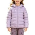 thumbnail image 7 of FRSASU Children's Winter Solid Color Long Sleeves Hooded Zipper Quilted Coat Keep Warm Coat Kids Purple, 7 of 7