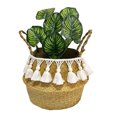 thumbnail image 3 of Cesta de flores portátil tejida con algas marinas, decoración de jardinería para el hogar, plantación verde, sala de estar, maceta, cesta de almacenamiento, 3 of 6