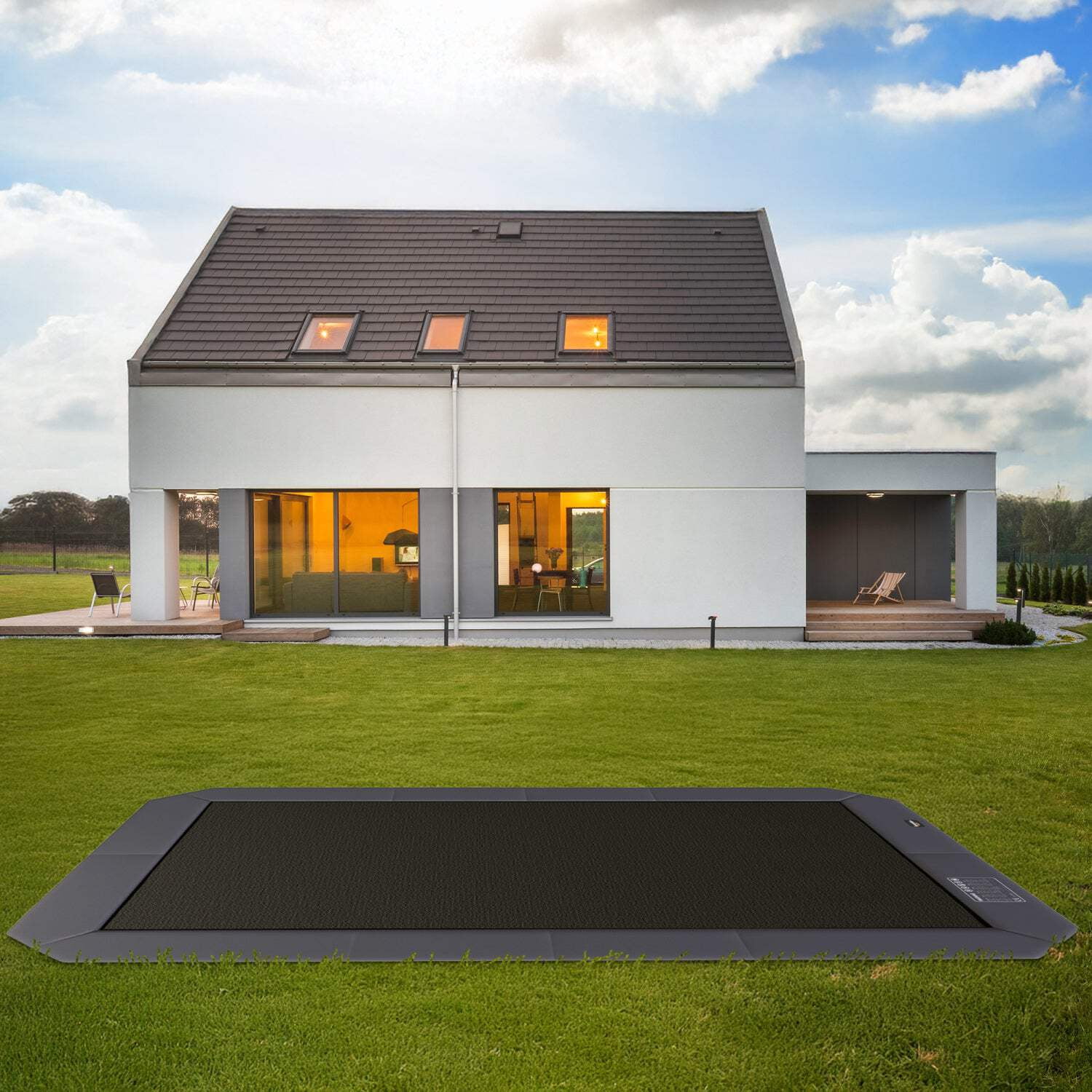 Summer Bundle! 12x18' Rectangle Pro-Line MAX Avyna In-Ground Trampoline + LED Lights + Cover