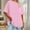Pink, variant on Fesfesfes Women's Oversize Blouse Loose Breathable Shoulder Drop Short Sleeve T-Shirt Round Neck Solid Color Tee for Casual Daily Wear