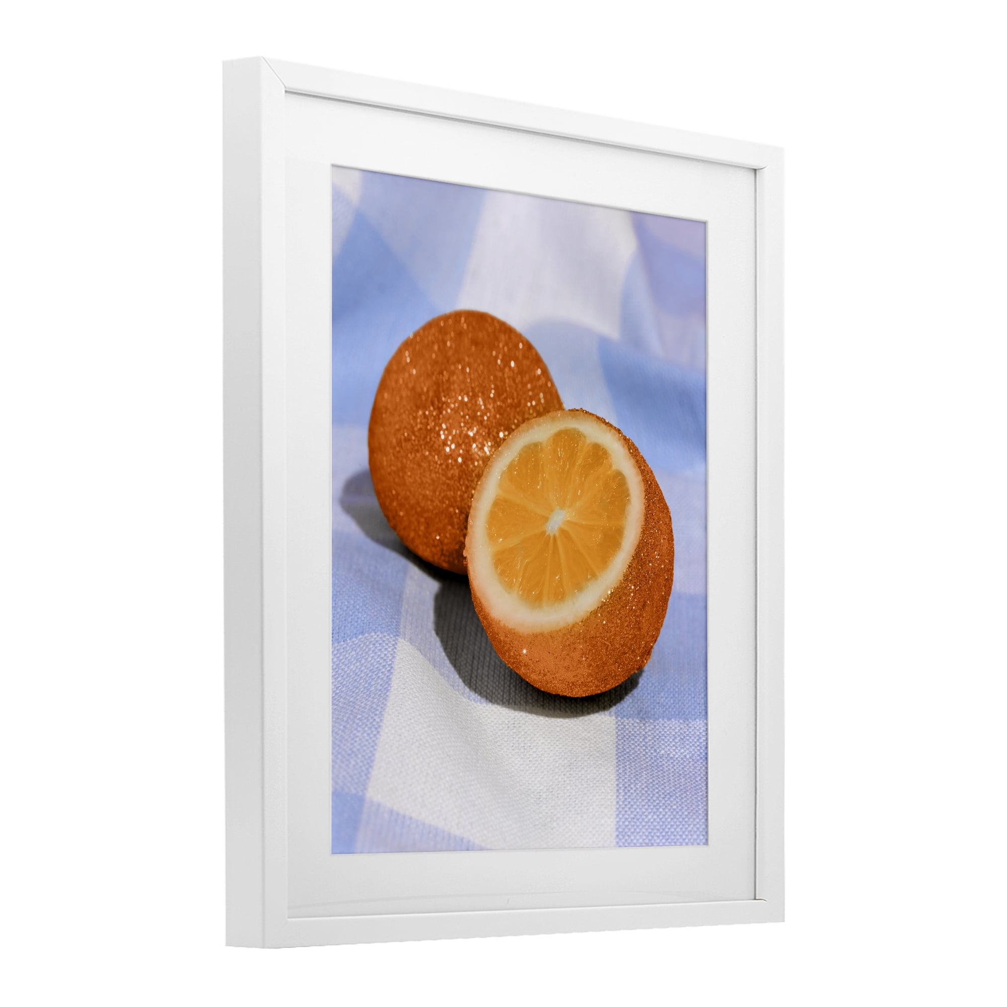 Stupell Industries Glimmer Orange on Blue White Framed Print Under Glass, design by LISH Creative