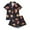 X15-Black, variant on Ulitacool Womens Pajamas Halloween Pumpkin Printed Turn-Down Collar Short Sleeve Tops And Shorts Pajama Set Halloween Sexy Sleepwear Nightwear Pink L