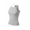 thumbnail image 3 of Made by Olivia Women's Basic High Halter Neck Sleeveless Ribbed Racerback Tank Top, 3 of 4