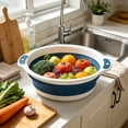 thumbnail image 6 of Portable Foldable Washbasin Large - Compressible Travel Basin for Home Bathroom Kitchen, Plastic, Collapsible Sink Tub, 13.78x4.13in, 6 of 7