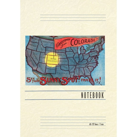 Vintage Lined Notebook Greetings from Colorado, Sunny Spot (Paperback)