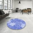 thumbnail image 3 of Ahgly Company Indoor Square Patterned Blue Ribbon Blue Area Rugs, 5' Square, 3 of 6