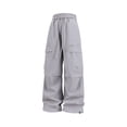 thumbnail image 2 of Afuyipoi Mens Cargo Pants Elastic Waist with Drawstring Windproof Outdoor Sports Jogger Trousers Gray Size XL, 2 of 9