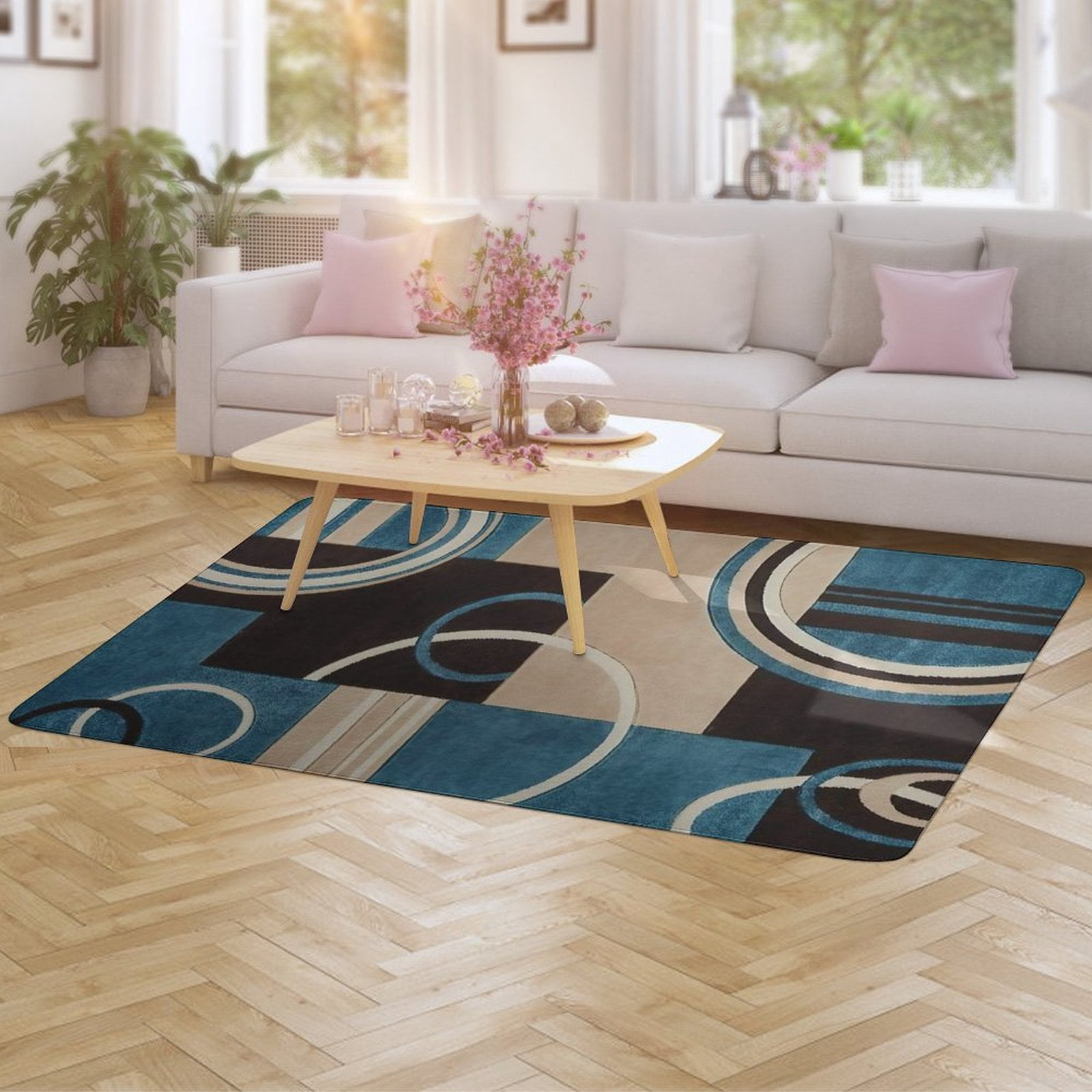 Modern Geometric Carpet for Home Decoration Soft Comfy Rugs for Bedroom Room Living Room Bathroom Entrance Door Non-slip Comfort Mat 63"x 79"
