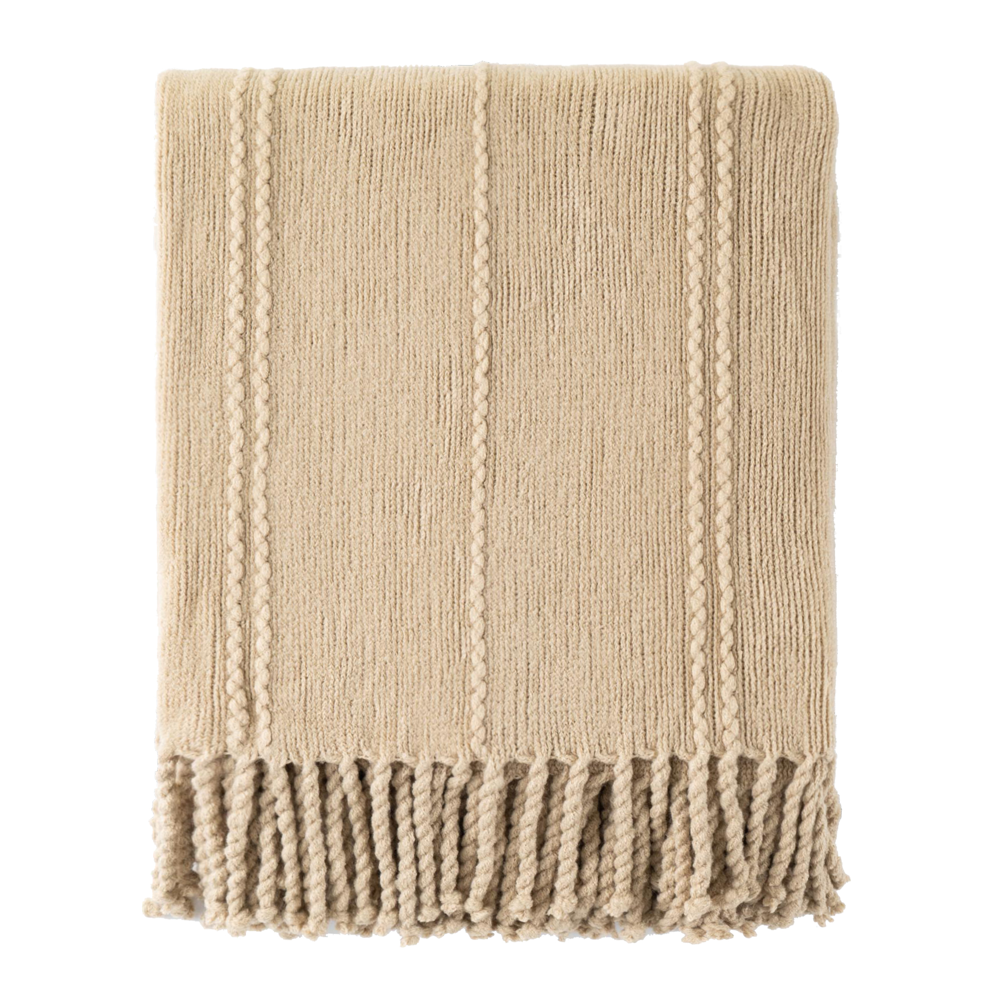 Battilo Tan Throw Blanket for Couch, Decorative Khaki Blanket for Bedroom, Soft Warm Taupe