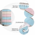 thumbnail image 5 of Pink Blue Wood Grain Shower Curtains for Bathroom Waterproof Fabric Bath Curtains Decor Bath Tub Curtain Farmhouse Country Shabby Striped Decorative Shower Curtain Sets with 12 Hooks, 72x72 Inch, 5 of 6