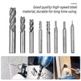 thumbnail image 4 of TFixol 8pcs Solid Milling End Cutter Drill Bits 1/16''-1/2'' 4 Flute High Speed Steel End Mill Set HSS Slot Tool Set HSS CNC Straight Shank Drill Bit Set, 4 of 7