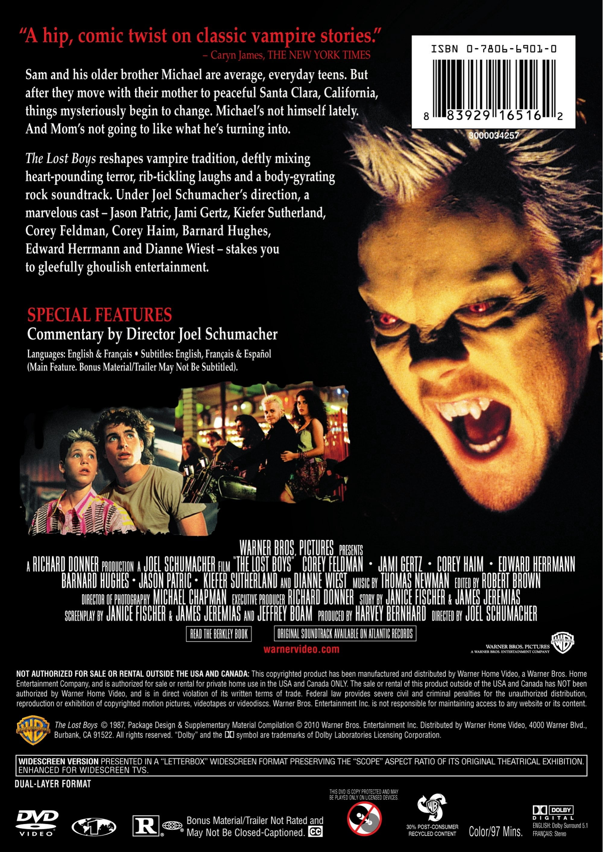 The Lost Boys [DVD], Feature,Horror,Comedy, Horror, Comedy, Horror ,Horror,Horror,