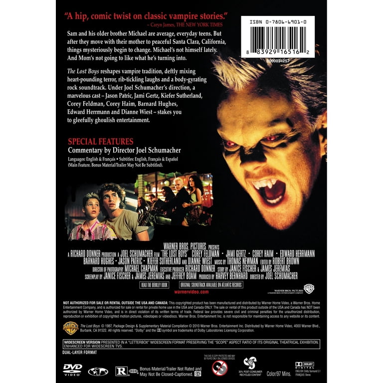Warner Home Video: The Lost Boys - Single Disc Horror DVD