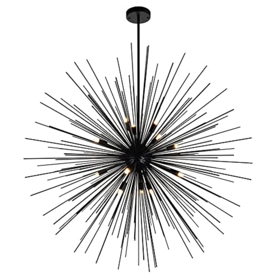 CWI Lighting Savannah 40 Light Modern Metal Chandelier in Black