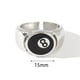 thumbnail image 2 of 8 Ball Pool Ball Ring,Adjustable Number Black 8 Eight Pool Billiard Ring, for Pool Lovers, Billiards Men'S Ring, 2 of 5