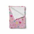 thumbnail image 2 of Sweets Soft Flannel Fleece Throw Blanket, Candies Yummy Treats Watermelon Creative Delicious Tastes Kids Design, Cozy Plush for Indoor and Outdoor Use, 50" x 70", Pale Pink Magenta Mint, by Ambesonne, 2 of 6