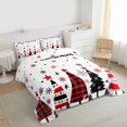 thumbnail image 3 of Manfei Merry Xmas Bedding Comforter Set,Kawaii Christmas Tree Twin Comforter Sets,Red Black Snowflake Bedding Set For Girl,Super Cozy Room Decor Reversible,2pcs, 3 of 8