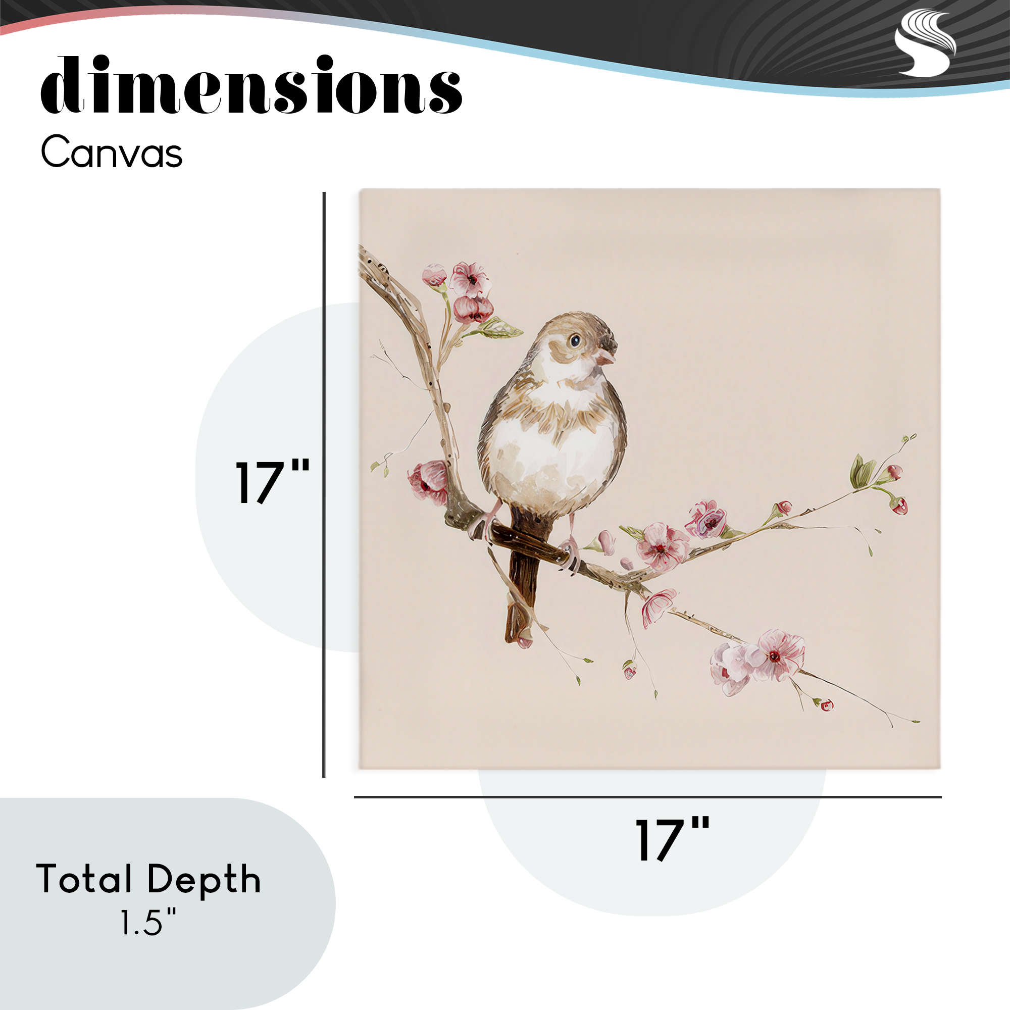 Sweetest Brown Bird Canvas Wall Art, design by Lisa Wehmeyer
