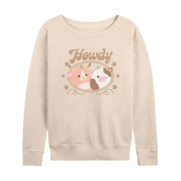 Squishmallows - Howdy Cows - Women's French Terry Long Sleeve Pullover