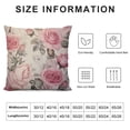 thumbnail image 5 of WERPE  Pink Flowers Throw Pillow Cover,Watercolor Leaves Floral Rose in Pastel Color Decorative Pillow Cases Square Cushion Covers for Home Sofa Couch, 5 of 5