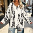 thumbnail image 6 of Boho Tops for Women Sawvnm Women Fashion Plus-Size V-Neck Long Sleeved Printing Top XL, 6 of 7