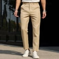 thumbnail image 5 of Dagugfen Golf Pants for Men Button Tapered Leg Slim Fitting Workwear Business Casual Trousers Solid Color, 5 of 5