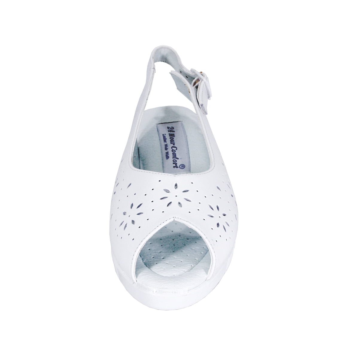 24 HOUR COMFORT Anne Wide Width Comfort Shoes For Work and Casual Attire WHITE 5.5