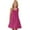 Hot Pink, variant on DeHolifer Girls' Dresses Solid Color Crewneck Sleeve Sleeveless Spliced Cute Summer Casual Dress Loose Comfy Sundres,5-6Years